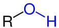 Figuur 1: een hydroxylgroep. R vertegenwoordigt het koolstofskelet. / Bron: NEUROtiker, Wikimedia Commons (Publiek domein)