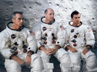 De bemanning van Apollo 10: Cernan, Stafford, Young / Bron: NASA, Wikimedia Commons (Publiek domein)