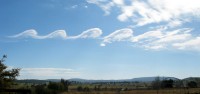 Kelvin-Helmholtz-wolken of Fluctuswolk / Bron: Grahamuk, Wikimedia Commons (CC BY-SA-3.0)