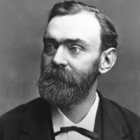 Alfred Nobel uitvinder van dynamiet en stichter van de Nobelprijs, naar wie het element nobelium is genoemd