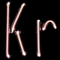 In fluorescerende verlichting worden vaak mengsels van argon en krypton gebruikt. Krypton licht op, als neon, in een gasontladingslamp. Het verschil is de licht-kleur, neon licht oranjerood op, krypton wordt paars  / Bron: Pslawinski, Wikimedia Commons (CC BY-SA-2.5)