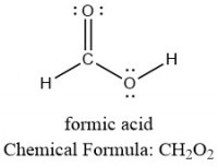Figuur 3: methaanzuur, ook wel bekend als mierenzuur (formic acid)