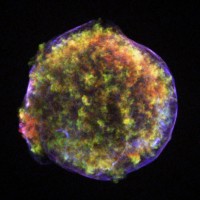 Röntgenbeeld in valse kleuren van de supernovarest SN 1572 opgenomen door de Chandra X-Ray Observatory. / Bron: NASA, Wikimedia Commons (Publiek domein)