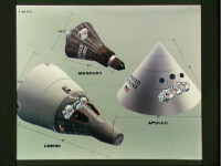 De capsules van Mercury, Gemini en Apollo / Bron: IMSI Master Clips, NASA