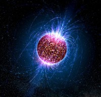 Artistieke weergave van een neutronenster. Onder bepaalde condities vormen deze magnetars. / Bron: Casey Reed - Penn State University, Wikimedia Commons (Publiek domein)