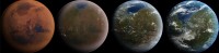 Verloop van een mogelijke terravorming op Mars / Bron: Daein Ballard, Wikimedia Commons (CC BY-SA-3.0)