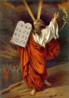 Mozes ontvangt de Tora van G'd terwijl het onweert