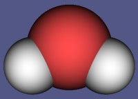 Een watermolecuul bestaat uit twee waterstofatomen en een zuurstofatoom / Bron: Publiek domein, Wikimedia Commons (PD)