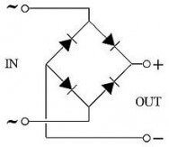 - fig 2 -<BR>
gelijkrichtbrug / Bron: Tronic